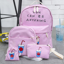 4PC Girls Boys Printing backpack school crossbody bags for women travel bags bookbag back pack kids purse bolso