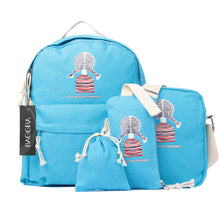 4PCS Designer Girls Backpack Set Bagpack Women Casual Canvas Korean School Bags Printing Laptop Back Pack Mochila Feminina