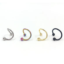 4PCS Different Colors Nose Piercing Unique Design Stainless Steel Twist Nose Lip Ring Nose Stud Body Piercing Jewelry For Women