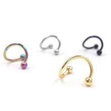 4PCS Different Colors Nose Piercing Unique Design Stainless Steel Twist Nose Lip Ring Nose Stud Body Piercing Jewelry For Women