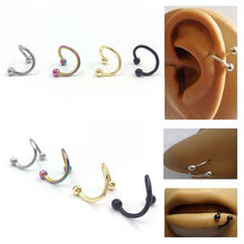 4PCS Different Colors Nose Piercing Unique Design Stainless Steel Twist Nose Lip Ring Nose Stud Body Piercing Jewelry For Women
