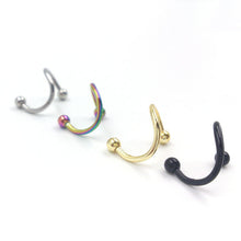 4PCS Different Colors Nose Piercing Unique Design Stainless Steel Twist Nose Lip Ring Nose Stud Body Piercing Jewelry For Women