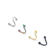 4PCS Different Colors Nose Piercing Unique Design Stainless Steel Twist Nose Lip Ring Nose Stud Body Piercing Jewelry For Women