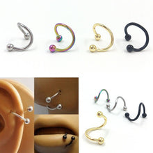 4PCS Different Colors Nose Piercing Unique Design Stainless Steel Twist Nose Lip Ring Nose Stud Body Piercing Jewelry For Women