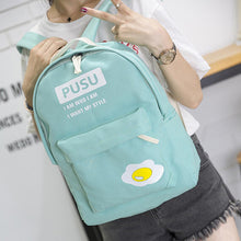 4PCS Trendy Casual Canvas Backpack women school bags for girls printing backpack shoulder bags mochila purse