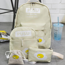 4PCS Trendy Casual Canvas Backpack women school bags for girls printing backpack shoulder bags mochila purse