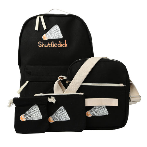 4Pcs Korean Women Canvas Backpacks Woman Harajuku Laptop Backpack Shoulder School Back Bags for Teenage Girls Rugzak Vrouwen