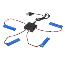 4pcs 37V 200mAh 30C Upgrade Lipo Battery with 4 in 1 Charger Set for Blade Inductrix Tiny Whoop BLH8700 BLH8580 RC Quadcopter