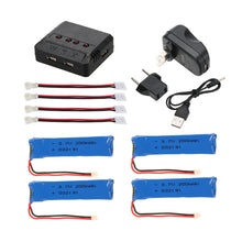 4pcs 37V 200mAh 30C Upgrade Lipo Battery with 4 in 1 Charger Set for Blade Inductrix Tiny Whoop BLH8700 BLH8580 RC Quadcopter