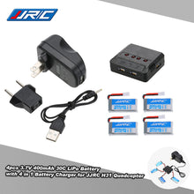 4pcs Original JJRC 37V 400mAh 30C Lipo Battery with 4 in 1 Battery Charger for JJRC H31 GoolRC T6 RC Quadcopter
