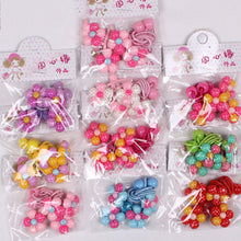 4pcs baby children cute cartoon hair rope multi-color Kids Flower Headdress Mix Hair Clips Hair Ropes