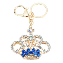 5 Color Hollow Out Rhinestone Keychain Cute Crown Pendant Car Key Ring Couple Key Chain Jewelry