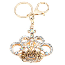 5 Color Hollow Out Rhinestone Keychain Cute Crown Pendant Car Key Ring Couple Key Chain Jewelry