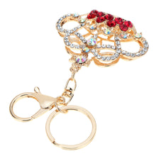 5 Color Hollow Out Rhinestone Keychain Cute Crown Pendant Car Key Ring Couple Key Chain Jewelry