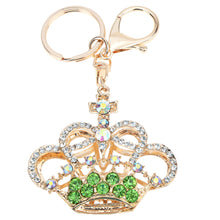 5 Color Hollow Out Rhinestone Keychain Cute Crown Pendant Car Key Ring Couple Key Chain Jewelry