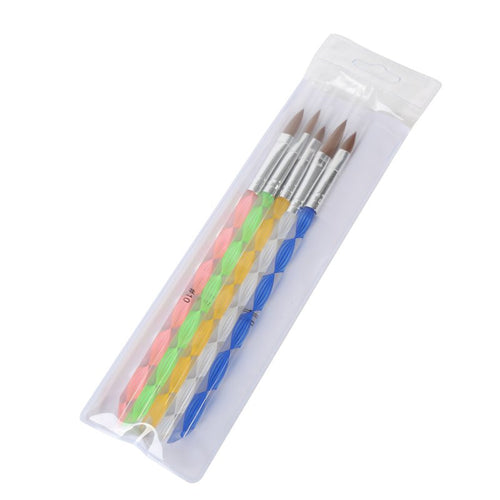 5 Pieces Acrylic Nail Art UV Gel Carving Pen Brush Liquid Powder DIY No.4 6 8 10 12 Nail Tools Sets