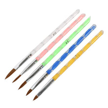 5 Pieces Acrylic Nail Art UV Gel Carving Pen Brush Liquid Powder DIY No.4 6 8 10 12 Nail Tools Sets