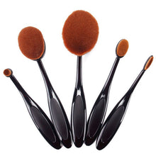 5 Pieces/set Cosmetic Oval Makeup Brushes Set Blush Powder Foundation Beauty Eyeshadow Toothbrush Kit Tool