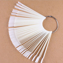 50 Pieces False Display Nail Art Fan Wheel Polish Practice Tip Sticks Design Decor Set