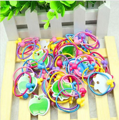 50Pcs Cartoon Animal Shape Elastic Hair Bands Baby Mini Rubber Band Hair Rope Ponytail Holder for Kids Girl