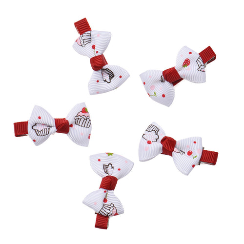 5PC Baby Girls Hair Clip Bow Barrettes Peony Flowers Hair Clips Hairpin