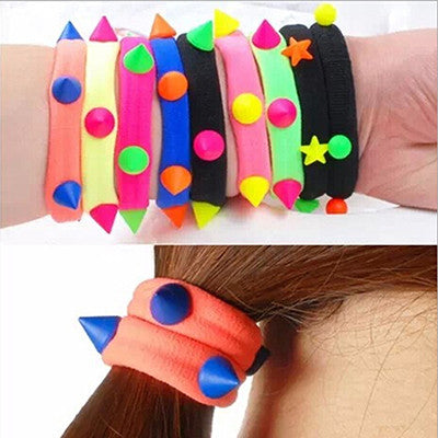 5Pcs Fluorescent Elastic hair bands for women Candy Color baby girl kids headbands hair ropes headwear hair accessories