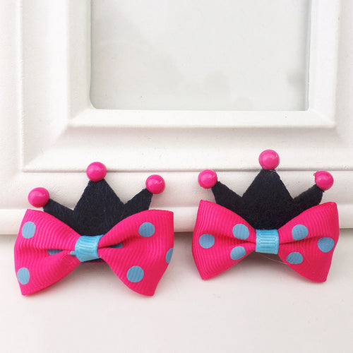 5Pcs Kid Girl Baby Princess Barrette Ribbon Crown Molding Hairpin Hair Clips