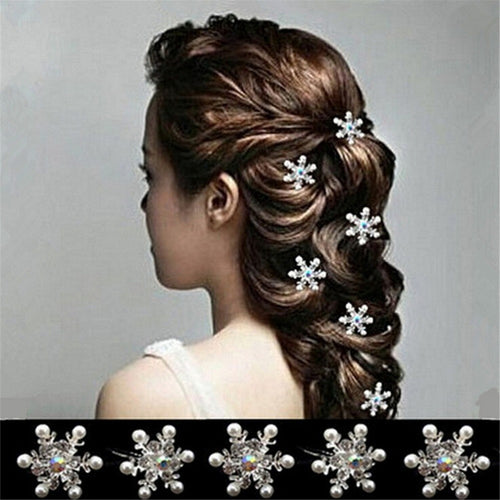 5Pcs Wedding Bridal Pearl Hair Pins Crystal Hair Stick Woman Pearl Flower Hair Clips Hair Jewelry Accessories