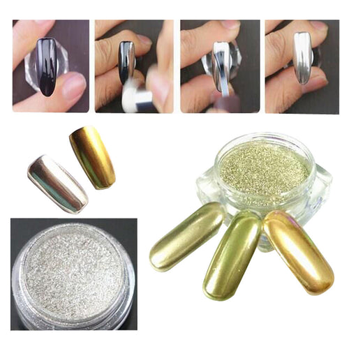 5g/ Gold Sliver Nail Glitter Powder Shinning Mirror Eye Shadow Makeup Powder Dust Nail Art DIY Chrome Pigment Glitters
