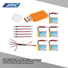 5pcs Original JJRC 37V 150mAh 30C Lipo Batteries USB Charger 5 in 1 Charging Cable for JJRC H36 RC Quadcopter