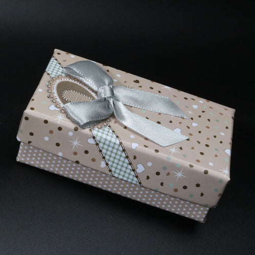 6 Color Jewelry box boite a bijoux Bowknot Heart Print paper storage Packing gift Display Box for Jewelry Necklace Ring Earring