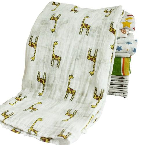 120x120cm Muslin Baby Cartoon Cute Swaddling Blanket born Infant Cotton Warm Swaddle Towel