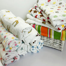 120x120cm Muslin Baby Cartoon Cute Swaddling Blanket born Infant Cotton Warm Swaddle Towel