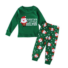 2pcss Kids Christmas Gift Clothing Set Cotton Long Sleeve Children Santa Print Suit Clothes Sets 2-7Years