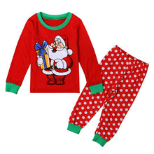 2pcss Kids Christmas Gift Clothing Set Cotton Long Sleeve Children Santa Print Suit Clothes Sets 2-7Years
