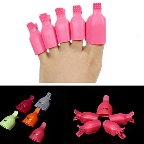 5pc Toenail Soak Off Clip Caps Gel Nail Art Tips Caps Gel Nail Art Tips Reusable Clamp Remover