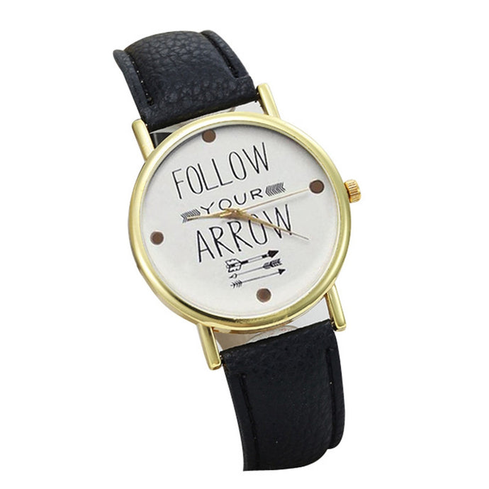 Colorful Arrow Print Watch Women Women Watches Faux Leather Dress Watches Relogio Clock Feminino Mujer Casual Hour