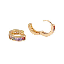 18K Real Gold Plated Cupid Love Heart Hollow Hoop Earrings Design Colorful White Earrings Women Jewelry