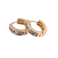 18K Real Gold Plated Cupid Love Heart Hollow Hoop Earrings Design Colorful White Earrings Women Jewelry