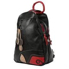 3 Women Backpack Set PU Leather Leaf Applique Schoolbag for Teenagers Girls Student Travel Bag Black Mochilas Escolares