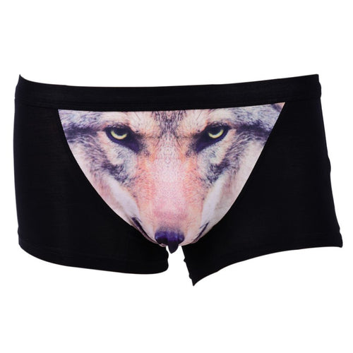3D Wolf Eagle Underwear Men Cotton Boxer Cartoon Panties Ucrotch Animal Print Shorts Calzoncillos Homme