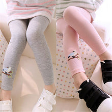 2-7Years Baby Cotton Embroidery Bird Warm Stretchy Leggings Trousers