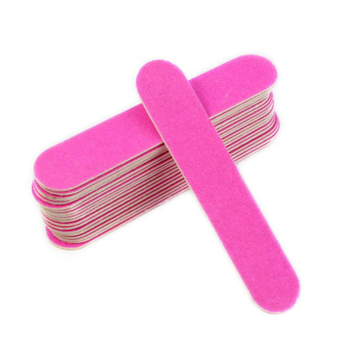 20pc Pink Nail Art Manicure Buffer Buffing Sanding Files Crescent Sandpaper Grit