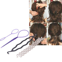 3 Kinds Magic Hair Styling Accessories Set Hair Pin Hair Bun Maker Hair Braiding Twist Styling Tool