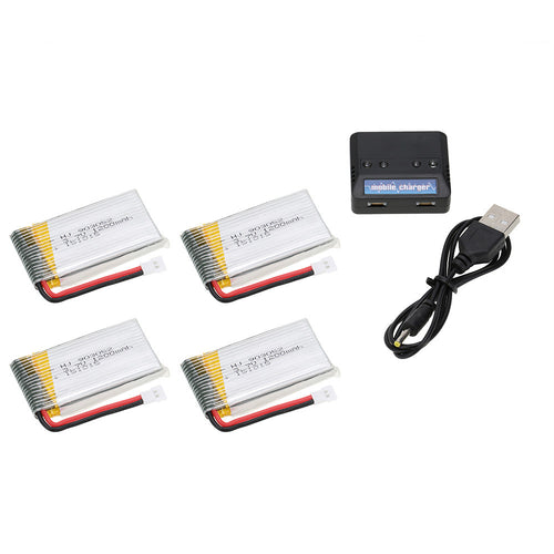 4pcs 1200mAh RC Lipo Battery 37V with 4 in 1 Charger Set for Syma X5SW X5SC RC Quadcopter Parts