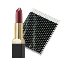 12-ColorMakeup Matte Lipstick Lip Gloss Pencil Long Lasting lipgloss+One-Time 50pc Black Lip Gloss Brush
