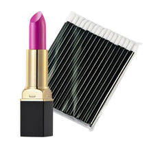 12-ColorMakeup Matte Lipstick Lip Gloss Pencil Long Lasting lipgloss+One-Time 50pc Black Lip Gloss Brush