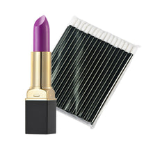 12-ColorMakeup Matte Lipstick Lip Gloss Pencil Long Lasting lipgloss+One-Time 50pc Black Lip Gloss Brush