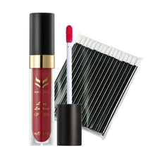 12 ColorsMakeup Matte Lipstick Lip Gloss Pencil Long Lasting lipgloss+50pc Disposable Black Bar Lip Brush