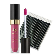 12 ColorsMakeup Matte Lipstick Lip Gloss Pencil Long Lasting lipgloss+50pc Disposable Black Bar Lip Brush